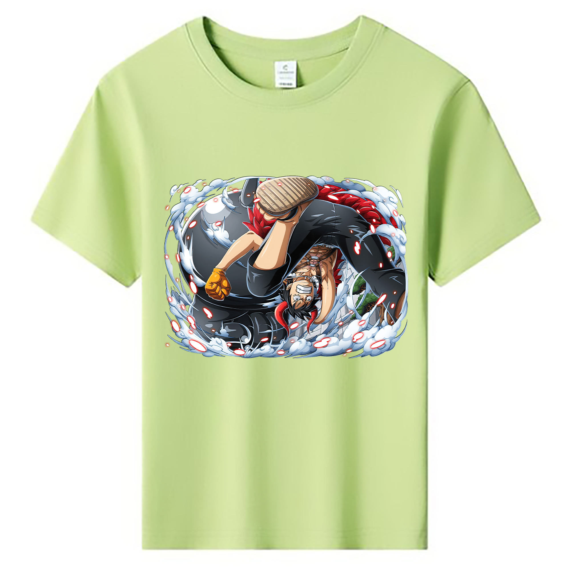ワンピース モンキー・D・ルフィ ONE PIECE Monkey D. Luffy 綿100％キッズTシャツ（フロントプリント）